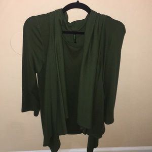 Olive green sweater cardigan